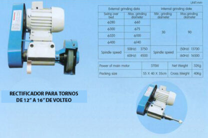 Rectificador para torno De 12" a 16"